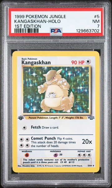 1999 Pokemon Jungle 1st Edition Holo Kangaskhan #5 PSA 7