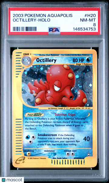 2003 Pokemon Aquapolis Octillery Holo PSA 8 #H20