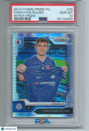 2019 Panini Prizm Premier League Christian Pulisic #30 Hyper PSA 10