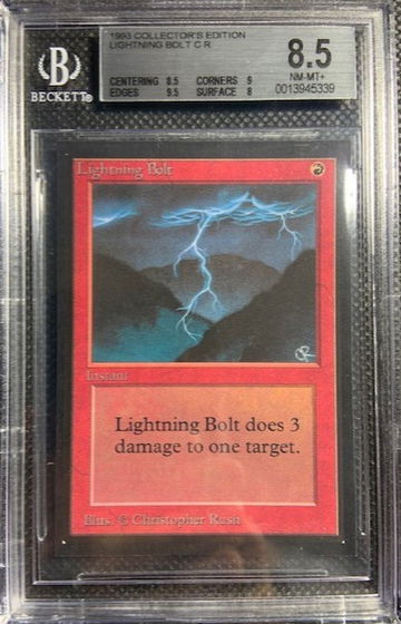 1993 MTG Magic The Gathering Lightning Bolt Collectors’ Edition BGS 8.5 NM-MINT+