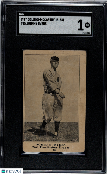1917 Collins-McCarthy (E135) Johnny Evers #45 SGC 1