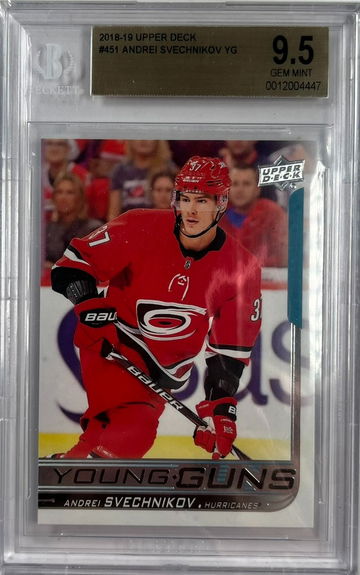2018 Upper Deck Andrei Svechnikov Young Guns Rookie Card BGS 9.5 Gem Mint