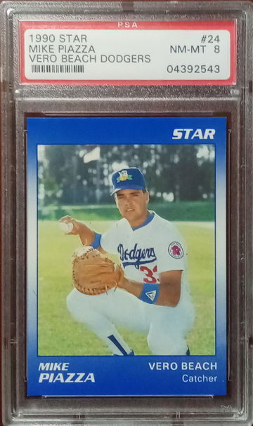 1990 Star Vero Beach Dodgers #24 Mike Piazza HOF Pre-Rookie PSA NM-MT 8