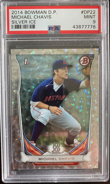 2014 Bowman DP #22 Michael Chavis Silver Ice PSA 9