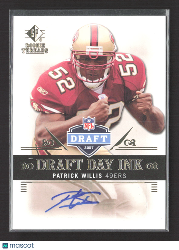 2007 Upper Deck SP Rookie Threads Draft Day Ink Patrick Willis #DDI-WI