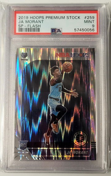 2019-20 Hoops Premium Stock SP Flash Ja Morant RC PSA 9