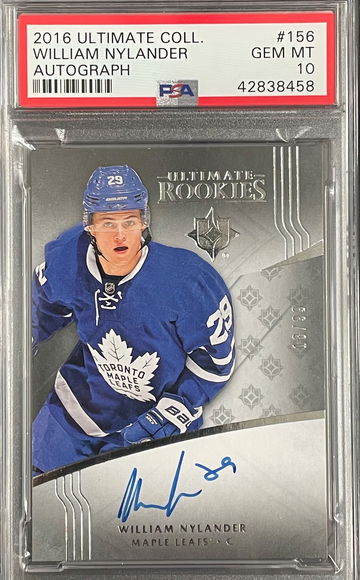 William Nylander 2016 UD Ultimate Collection Auto RC /99 PSA 10