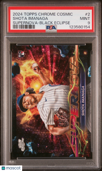 2024 Topps Chrome Cosmic Supernova Shota Imanaga #2 Black Eclipse PSA 9