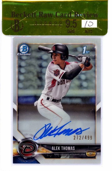 ALEK THOMAS 2018 Bowman Chrome REFRACTOR RC Auto Autograph /499 BGS 9.5 Gem RCR