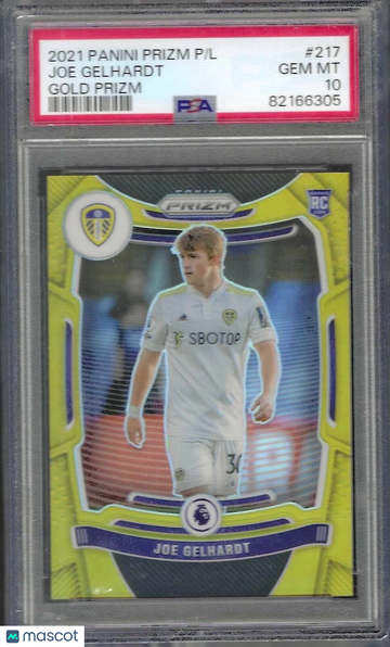2021 Panini Prizm Premier League Joe Gelhardt #217 Gold PSA 10