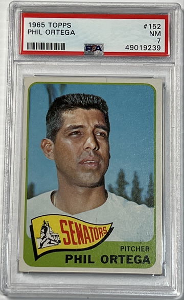 1965 Topps Phil Ortega PSA 7 Baseball #152 Washington Senators NM
