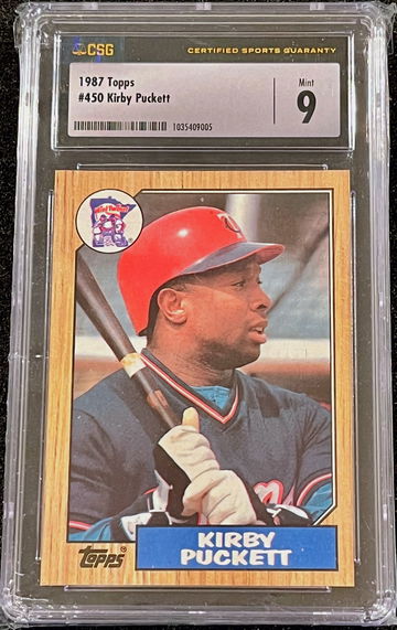 1987 Topps Kirby Puckett #450 CSG 9 Mint