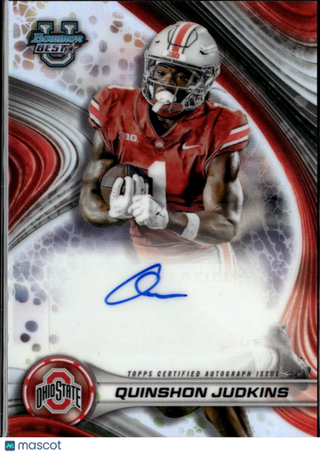 Quinshon Judkins 2024 Bowman University Best Football Auto Ohio State Buckeyes