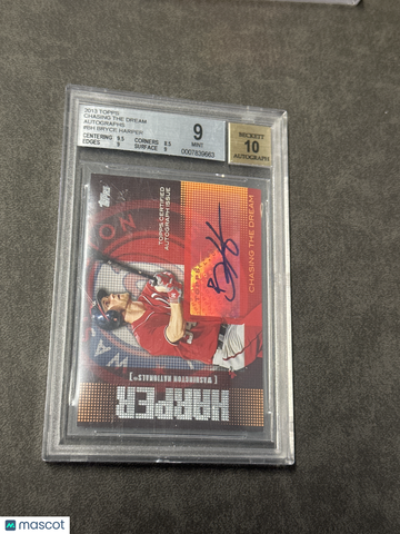 2013 Topps Chasing The Dream Autographs Bryce Harper EXCH #BH BGS 9 Auto 10