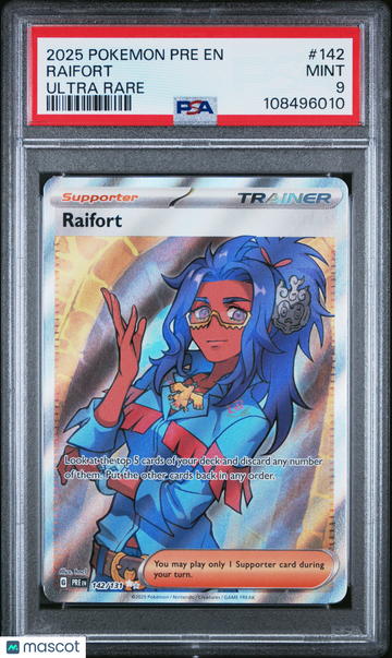 2025 Pokemon Pre EN-Prismatic Evolutions Raifort Ultra Rare PSA 9 #142