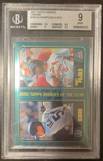 2001 Topps Chrome Traded Albert Pujols & Ichiro Suzuki Rookie Card #T99 BGS 9