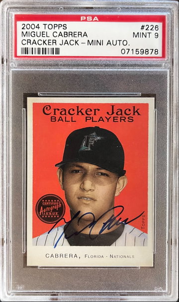 2004 Topps Cracker Jack Mini Auto. Miguel Cabrera #226 PSA 9