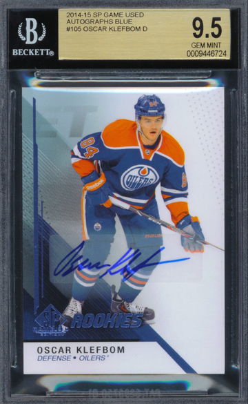 2014-15 SP Game Used Blue #105 Oscar Klefbom Auto Rookie