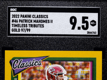 2022 Panini Classics Patrick Mahomes II #46 Timeless Tributes Gold SGC 9.5