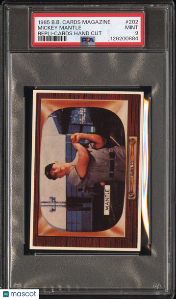 1985 Baseball Cards Magazine Repli-Cards Mickey Mantle #202 REPLI-CARDS PSA 9