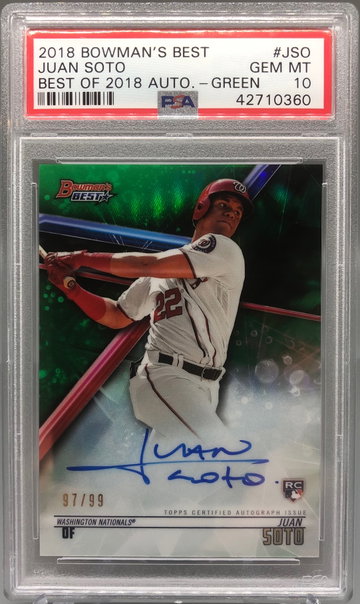 Juan Soto 2018 Bowman’s Best Auto /99 Pop 14