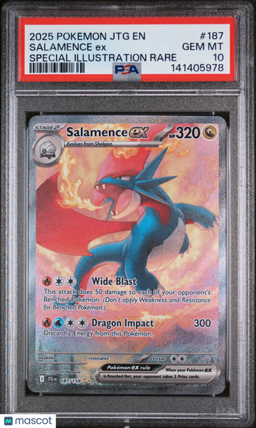 2025 Pokemon JTG EN-Journey Together Salamence EX Special Illustration Rare PSA 10 #187