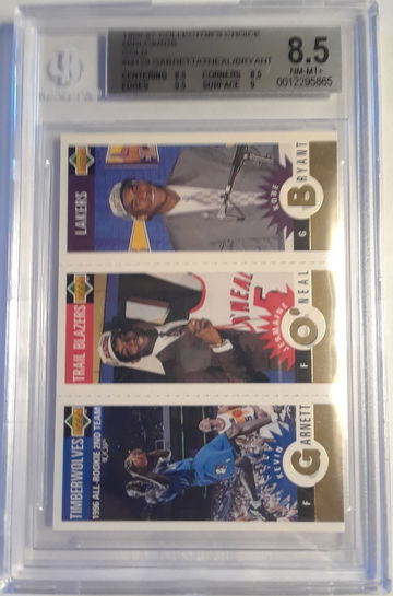 Kevin Garnett, Jermaine O'neal, Kobe Bryant 1996-97 Upper Deck Collectors Choice Gold Mini BGS 8.5 NM-MT+ #M129.