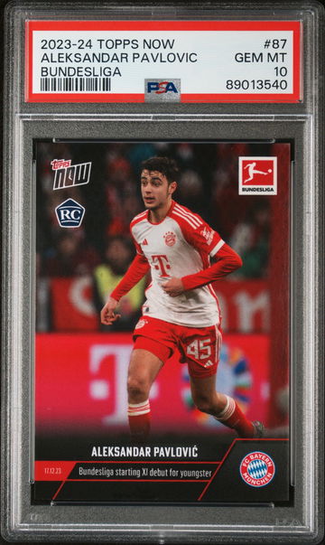 2023 TOPPS NOW BUNDESLIGA ALEKSANDAR PAVLOVIC #87 RC ROOKIE PSA 10