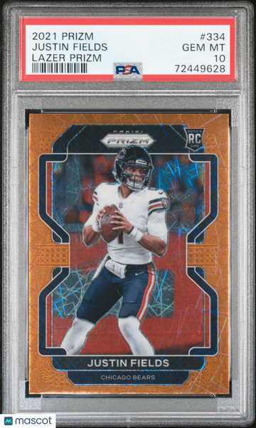 2021 Panini Prizm Justin Fields #334 Lazer PSA 10