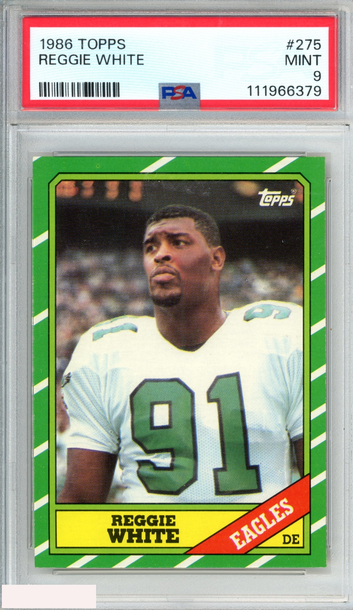 1986 TOPPS REGGIE WHITE #275 ROOKIE RC PHILADELPHIA EAGLES HOF PSA 9 MINT