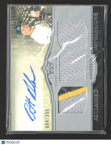 2011 Topps Marquee Acclaimed Impressions Brett Anderson #AIT-20 Authentic Autograph Triple Relic 084/350 Memorabilia Aut