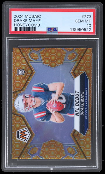 2024 Panini Mosaic Drake Maye Nfl Debut Honeycomb PSA 10 RC