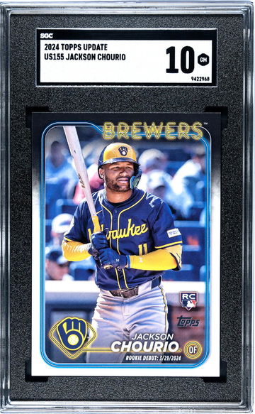 2024 Topps Update Rookie Debut Jackson Chourio #US155 RC SGC 10