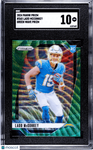 2024 Panini Prizm Ladd McConkey #365 Green Wave RC SGC 10