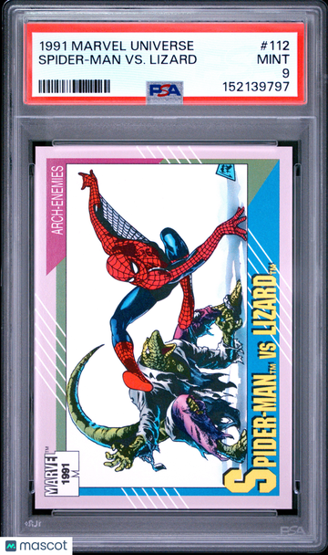 1991 Marvel Universe Spider-Man VS. Lizard #112 PSA 9