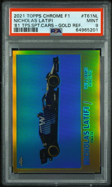 💎🚨2021 Topps Chrome F1 NICHOLAS LATIFI 1961 Sports Car Gold 36/50 PSA 9 🏎🇨🇦