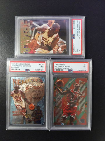 1995 Michael Jordan 3 cards Lots PSA 7