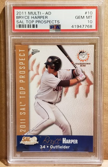 2011 Multi-Ad SAL Top Prospects Bryce Harper PSA 10