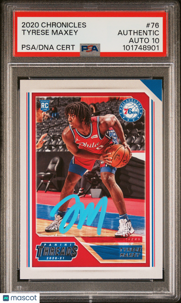 2020 Panini Chronicles Tyrese Maxey #76 PSA A Auto 10