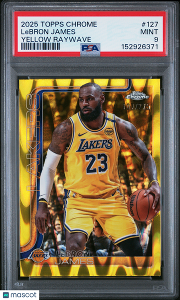 2025 Topps Chrome LeBron James #127 Yellow Raywave /275 PSA 9