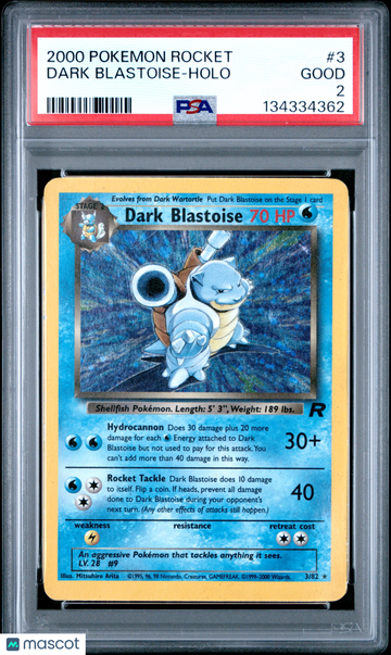2000 Pokemon Rocket Dark Blastoise Holo PSA 2 #3