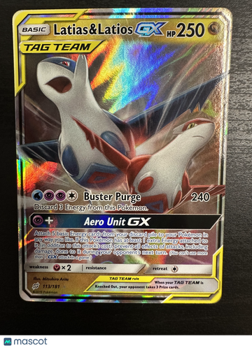 2019 Team Up Latias & Latios GX Holo Ultra Rare #113/181