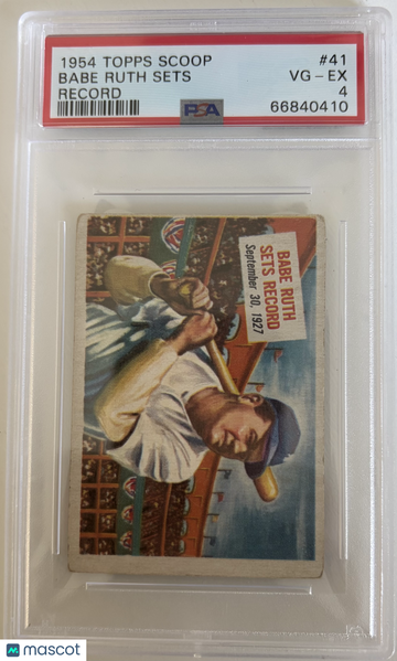 1954 Topps Scoop Babe Ruth Sets #41 PSA 4