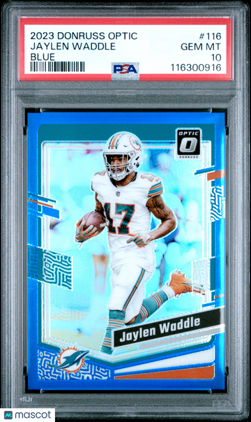 2023 Panini Donruss Optic Jaylen Waddle #116 Blue PSA 10