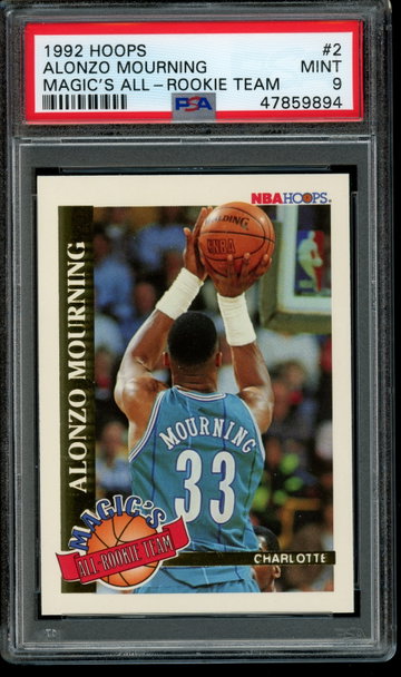 1992 Hoops Magic’s All-Rookie Team Alonzo Mourning #2 PSA 9 MINT