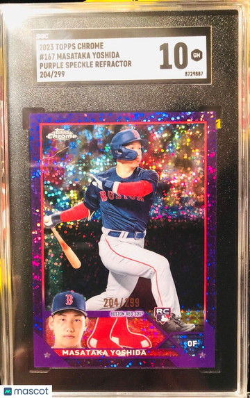 2023 Topps Chrome MASATAKA YOSHIDA PURPLE SPECKLE REFRACTOR Rookie /299 SGC 10