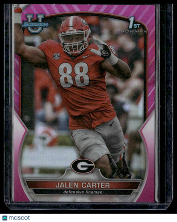 2022 Bowman University Chrome Jalen Carter #37 Pink Refractor