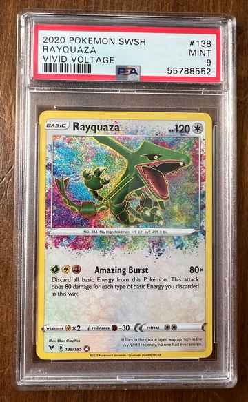 Pokémon Vivid Voltage Rayquaza PSA 9