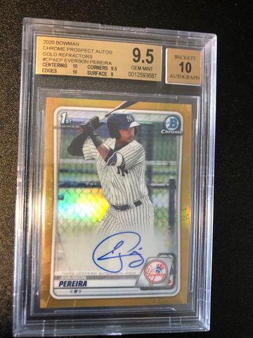 Everson Pereira Gold Rookie 1st Auto