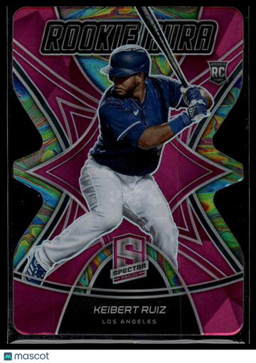 2021 Panini Spectra Keibert Ruiz #RA-7 Rookie Aura Neon Green Die Cut SN